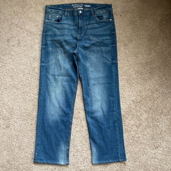 Roebuck & Co by Levi Jean Boys 20H Blue Denim Husky Striaght Leg Relaxed Stretch - Picture 1 of 6